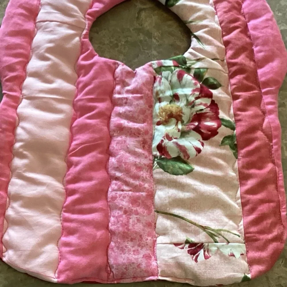 NWT. Hand Crafted Reversible Quilted Baby Bib